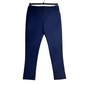 Ali Miles Stretch Knit Skinny Leg Pull On Pants Navy Blue Womens Large